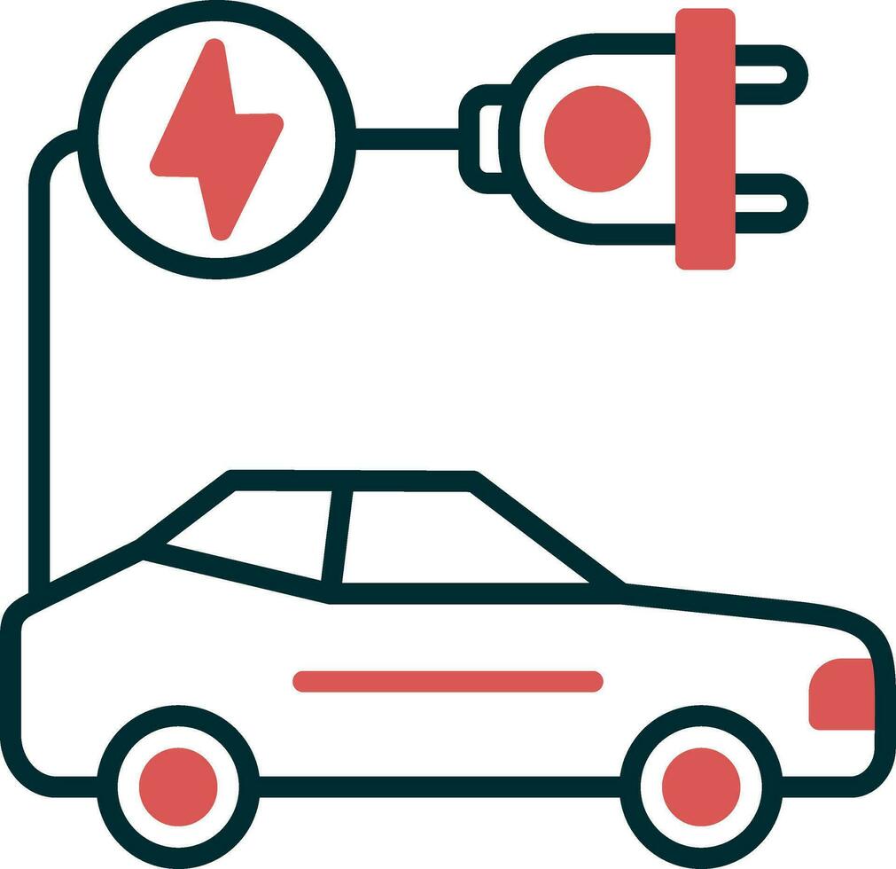 icono de vector de coche eléctrico