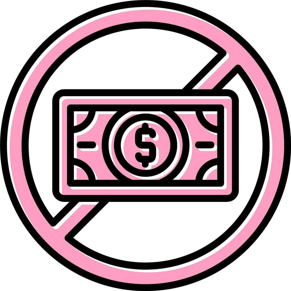 No dinero vector icono