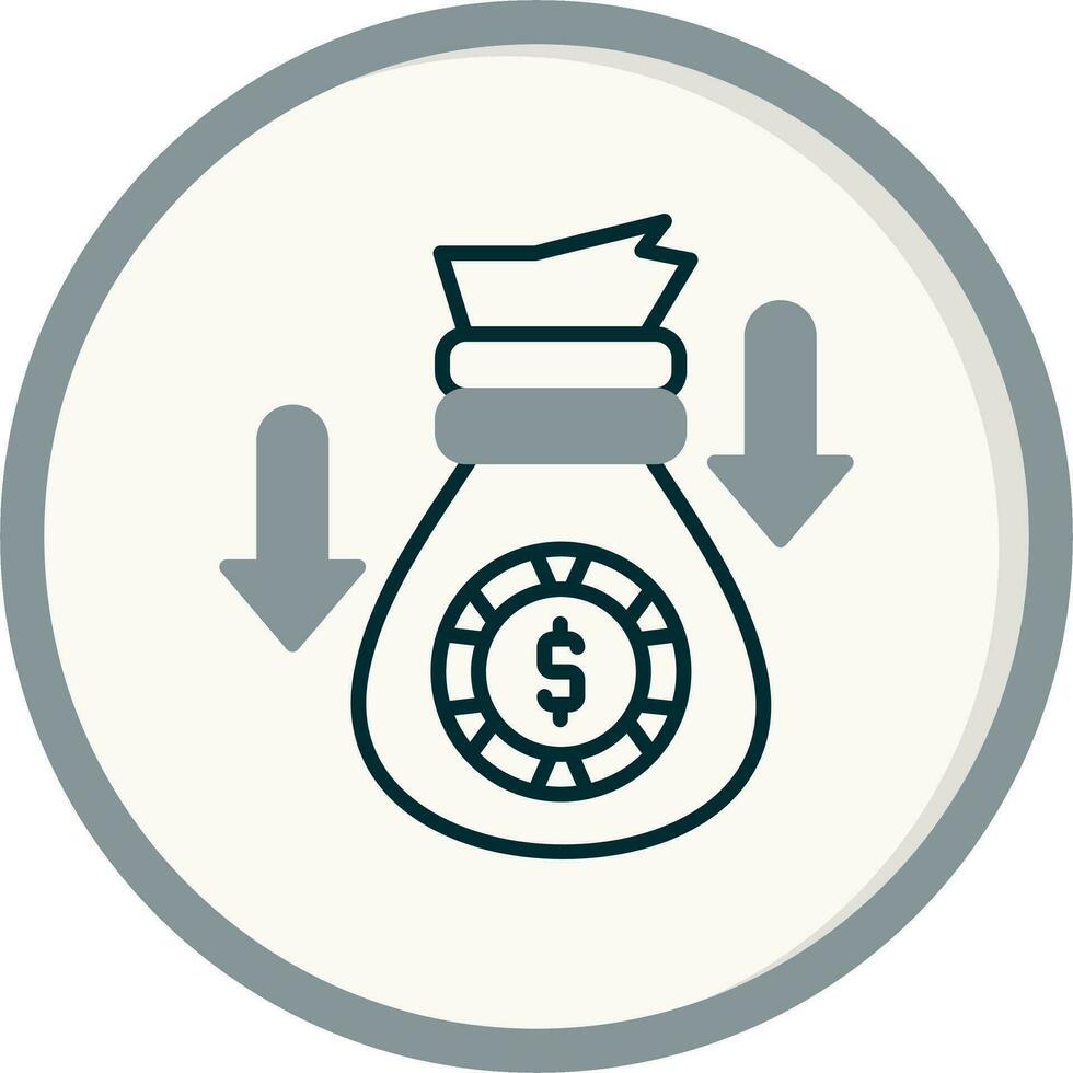 icono de vector de pérdida de dinero