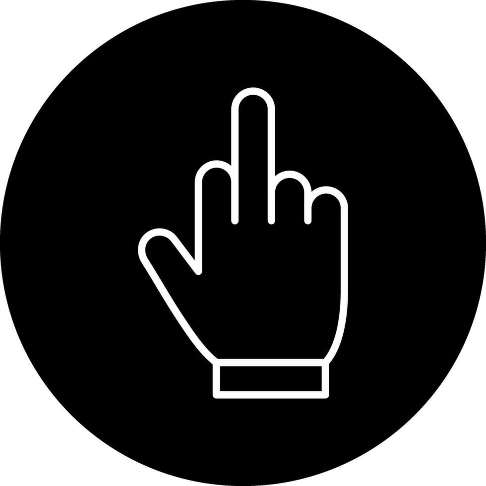 medio dedo vector icono