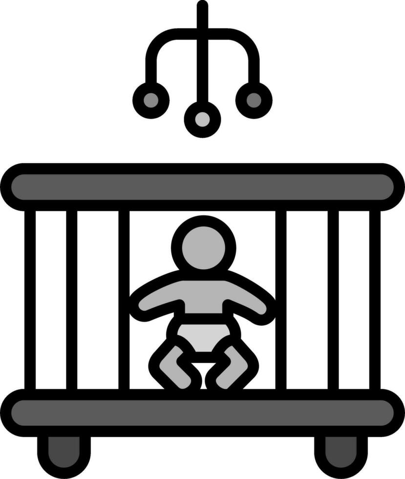 Baby Bed Vector Icon