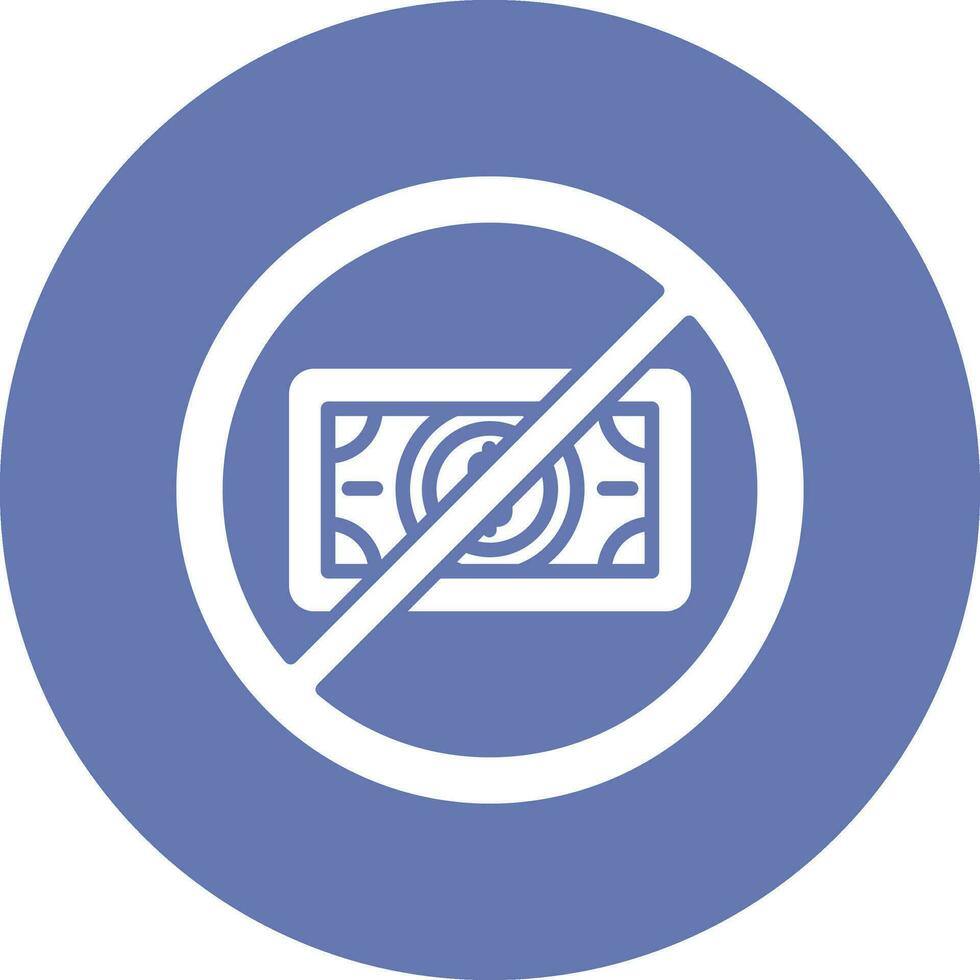 No dinero vector icono
