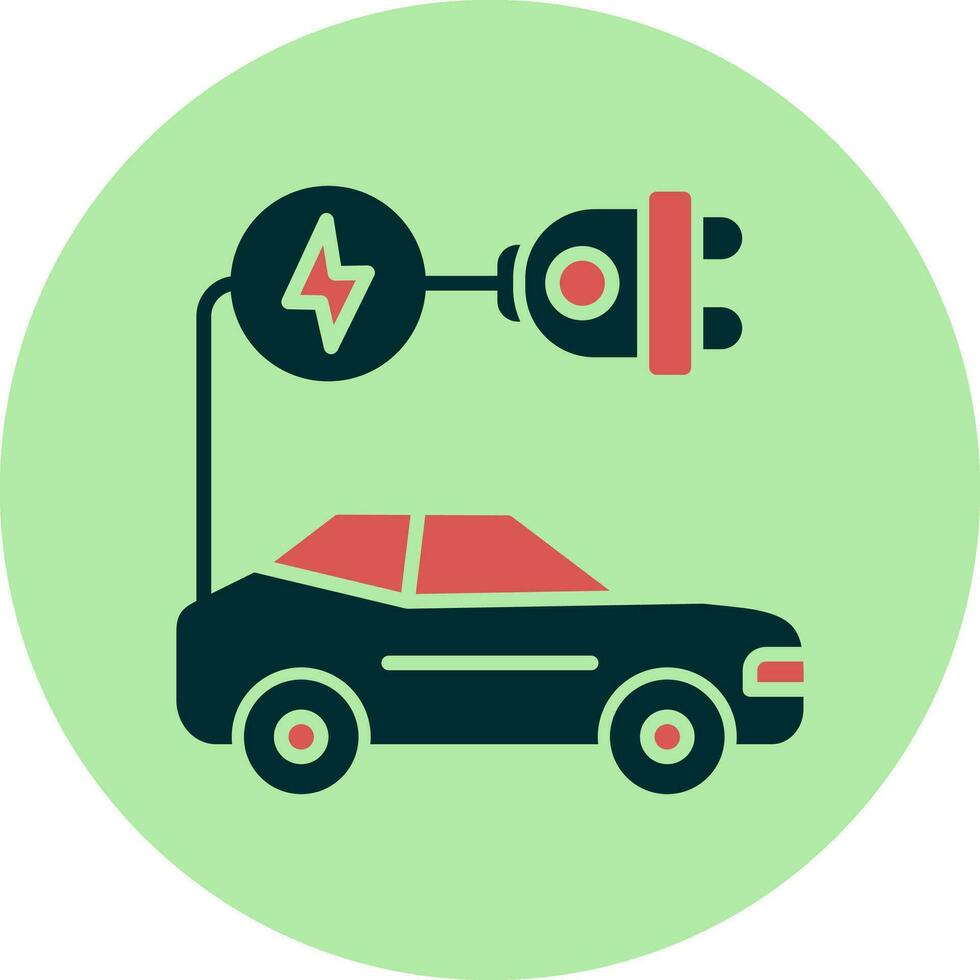 icono de vector de coche eléctrico