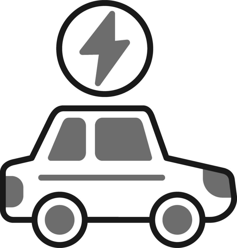 icono de vector de coche eléctrico