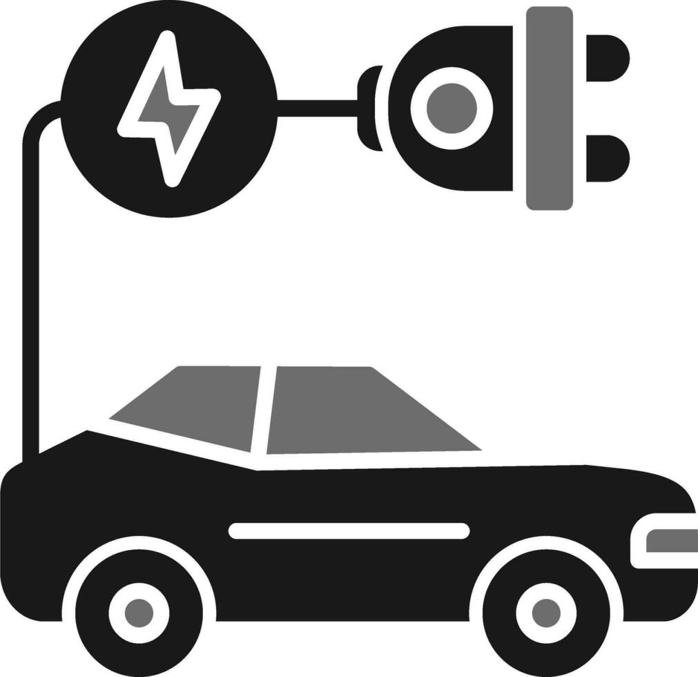 icono de vector de coche eléctrico