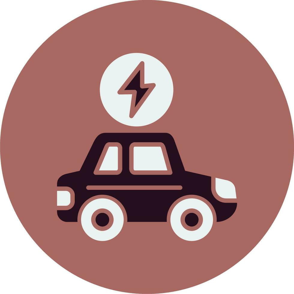 icono de vector de coche eléctrico