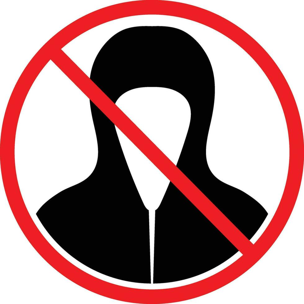 No Hood, Hoodies Prohibition Sign vector