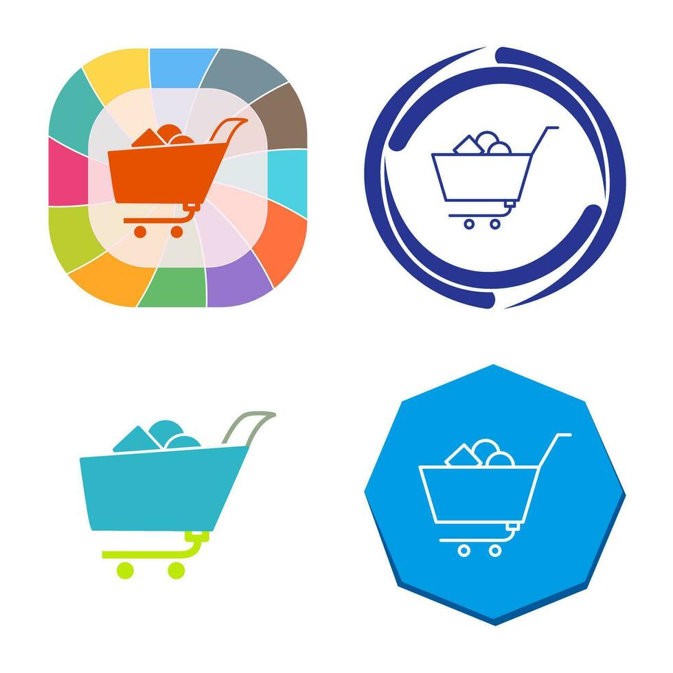 icono de vector de carrito de compras único ii