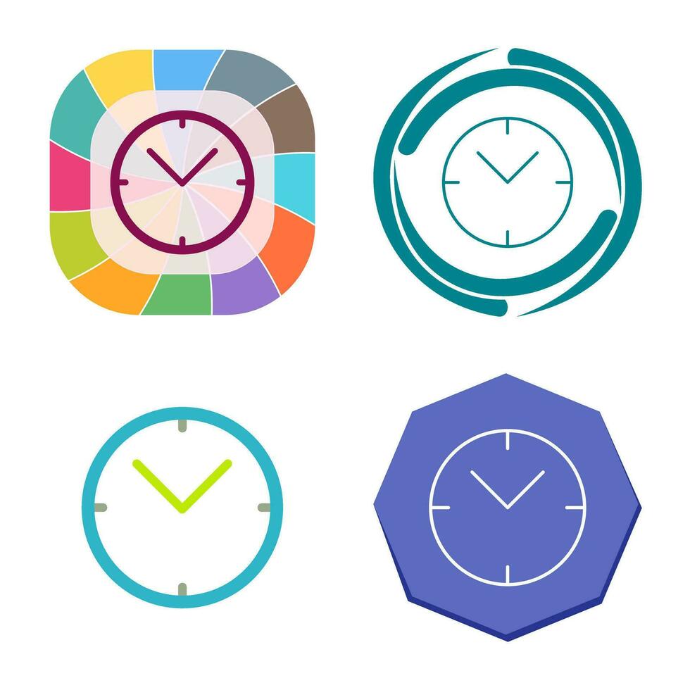 Unique Clock Vector Icon