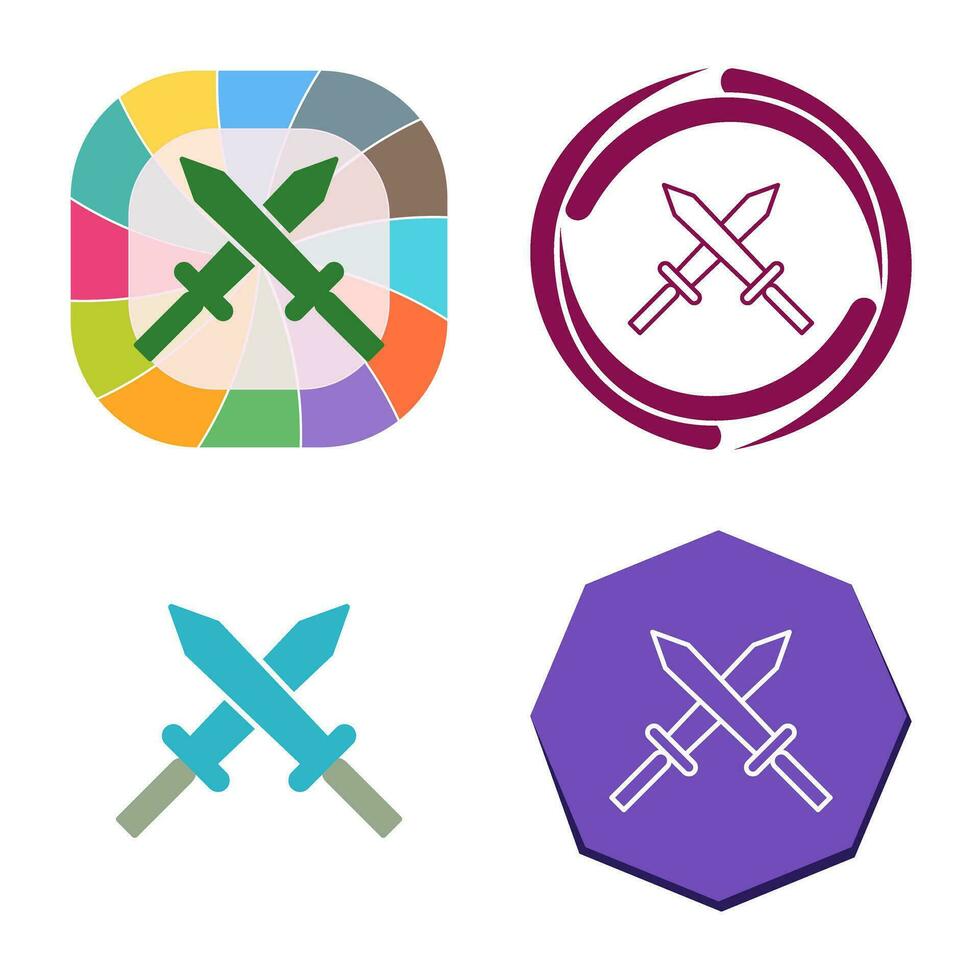 Unique Two Swords Vector Icon