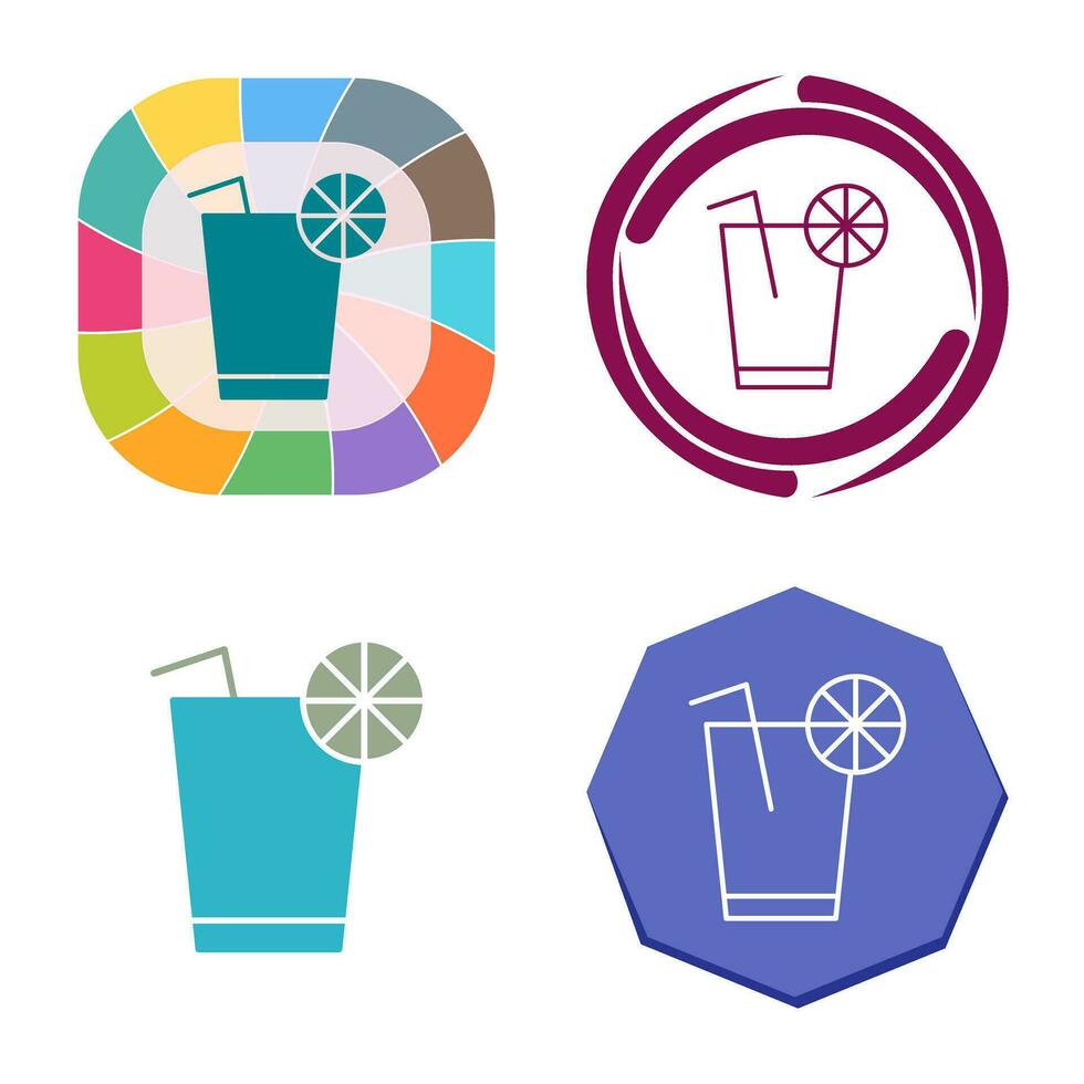 Unique Lemon Juice Vector Icon