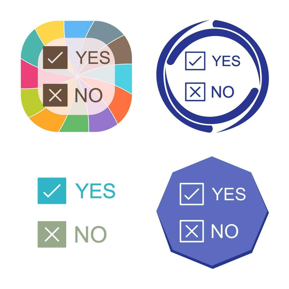 Yes No Option Vector Icon