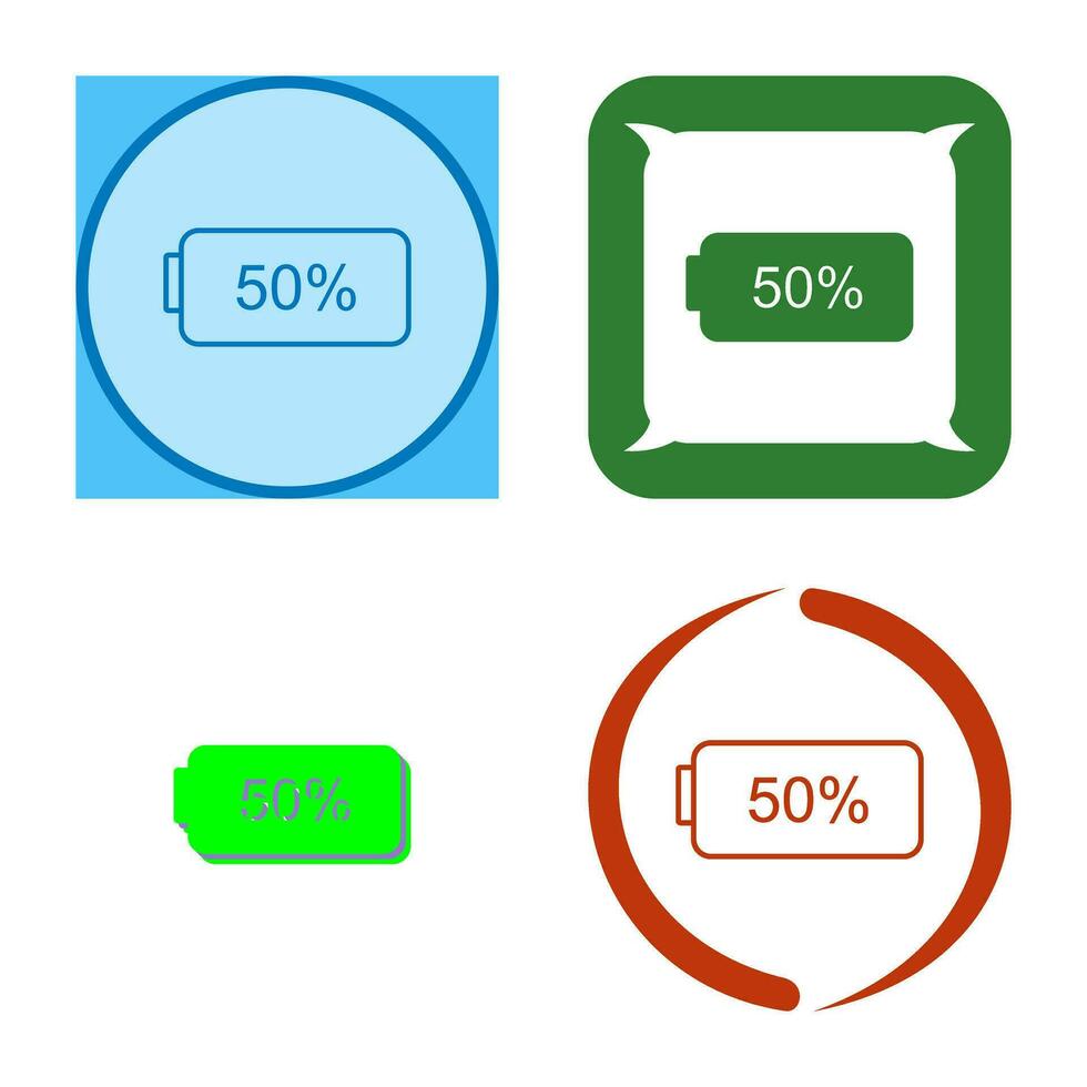 Unique Half Battery Vector Icon