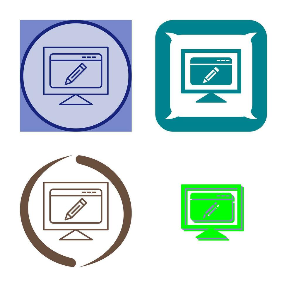 editar icono de vector de página web