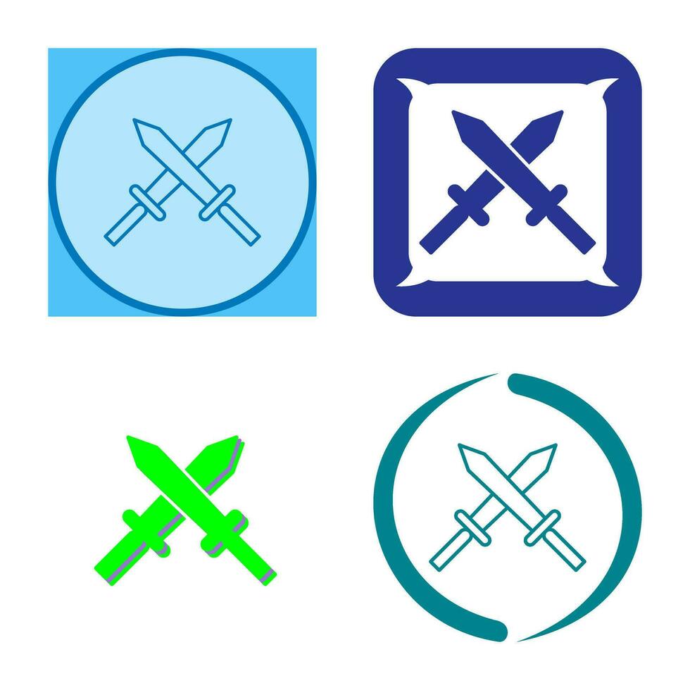 Unique Two Swords Vector Icon