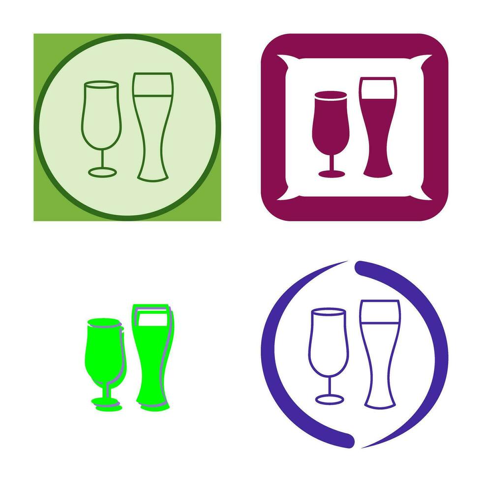 Unique Beer Glasses Vector Icon