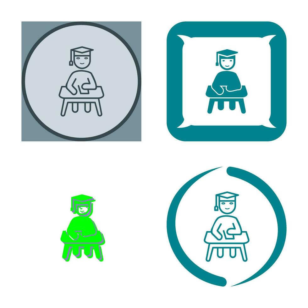 Unique Studying on Desk Vector Icon