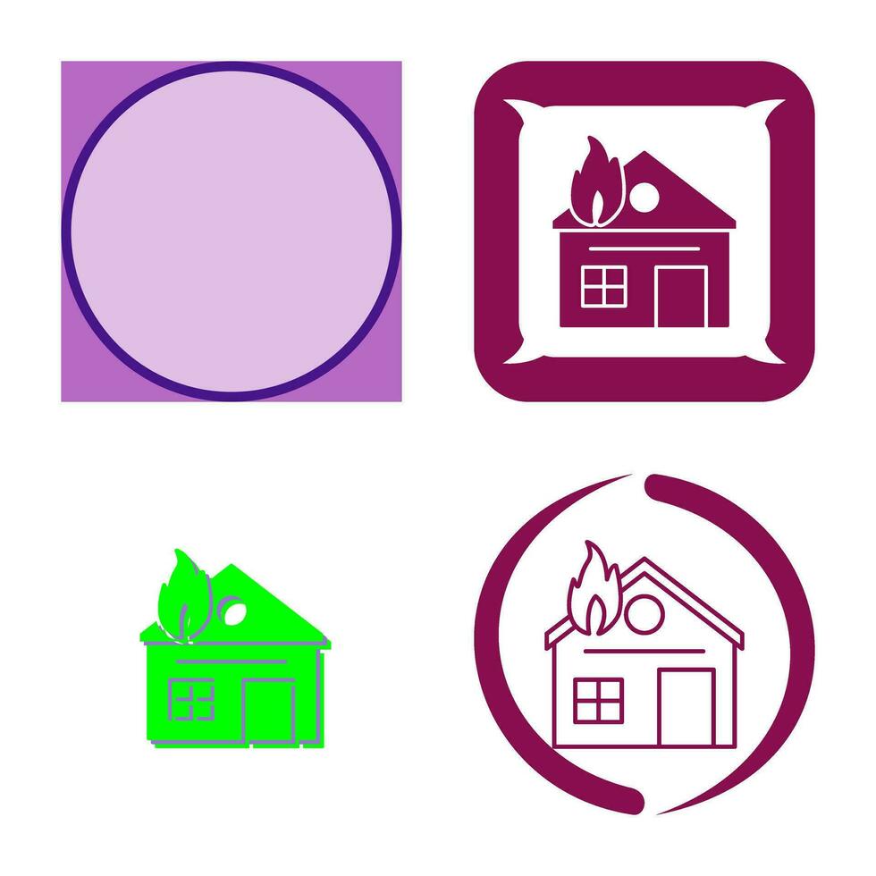 Unique House on Fire Vector Icon