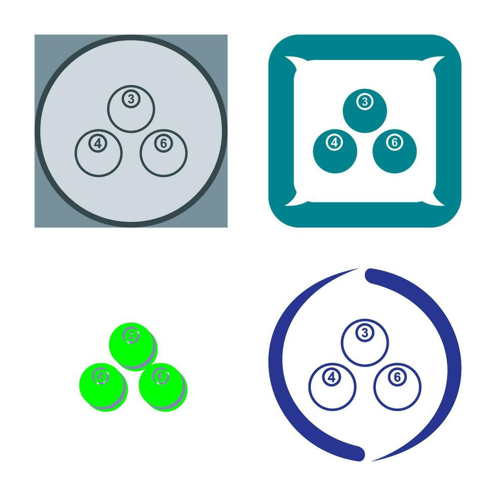 Unique Snooker Balls Vector Icon