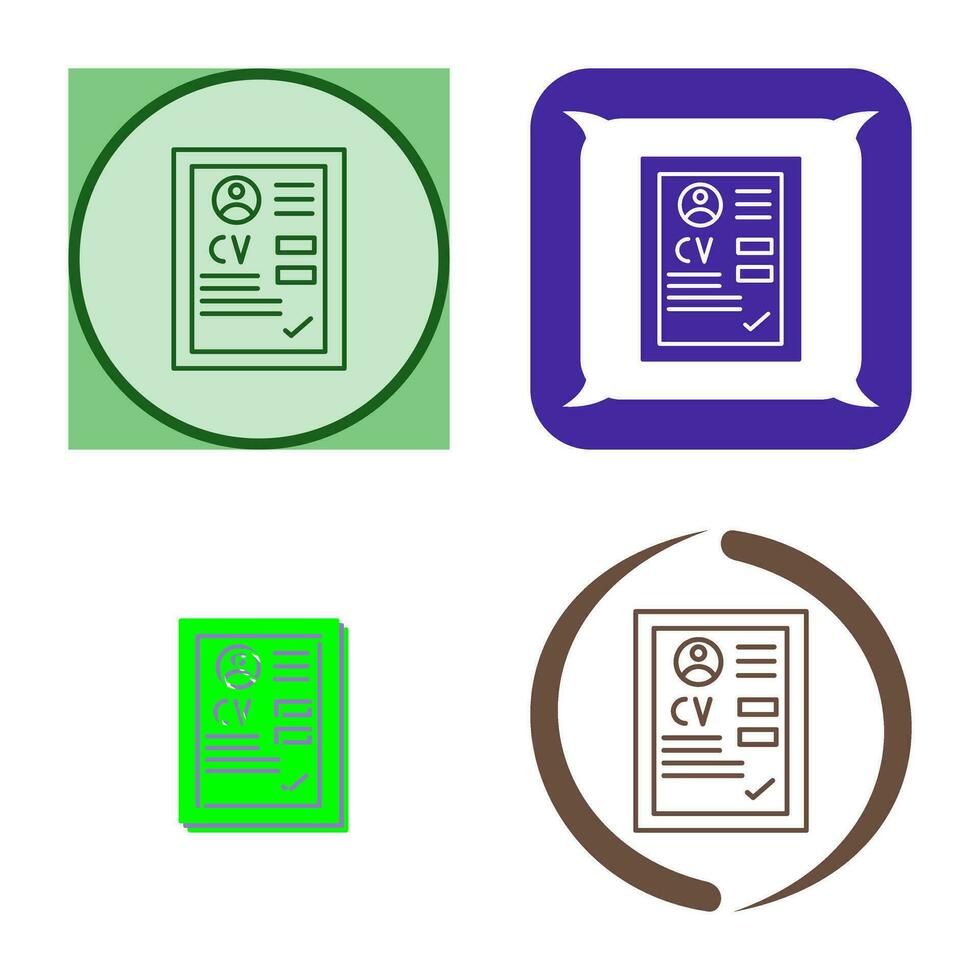 CV Vector Icon
