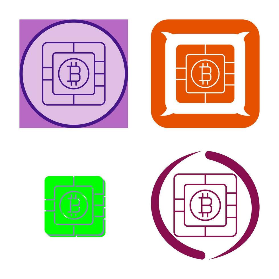 icono de vector de chip bitcoin