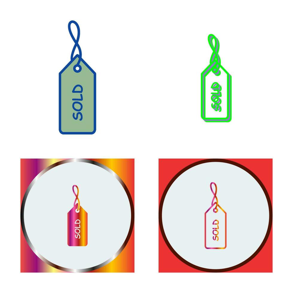 Unique Sold Tag Vector Icon