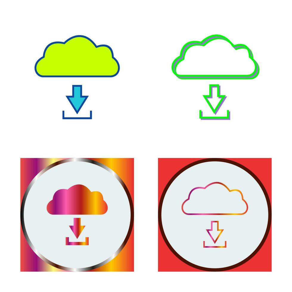 Unique Download from Cloud Vector Icon