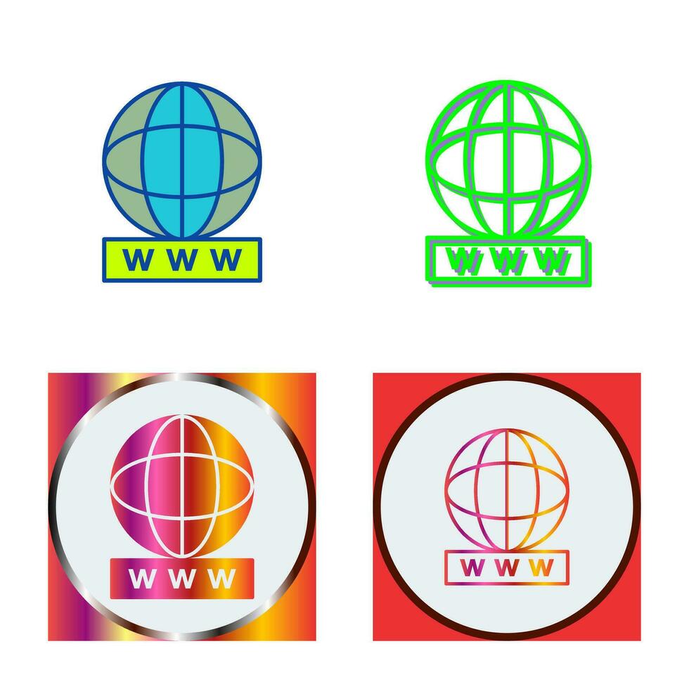 icono de vector de world wide web único