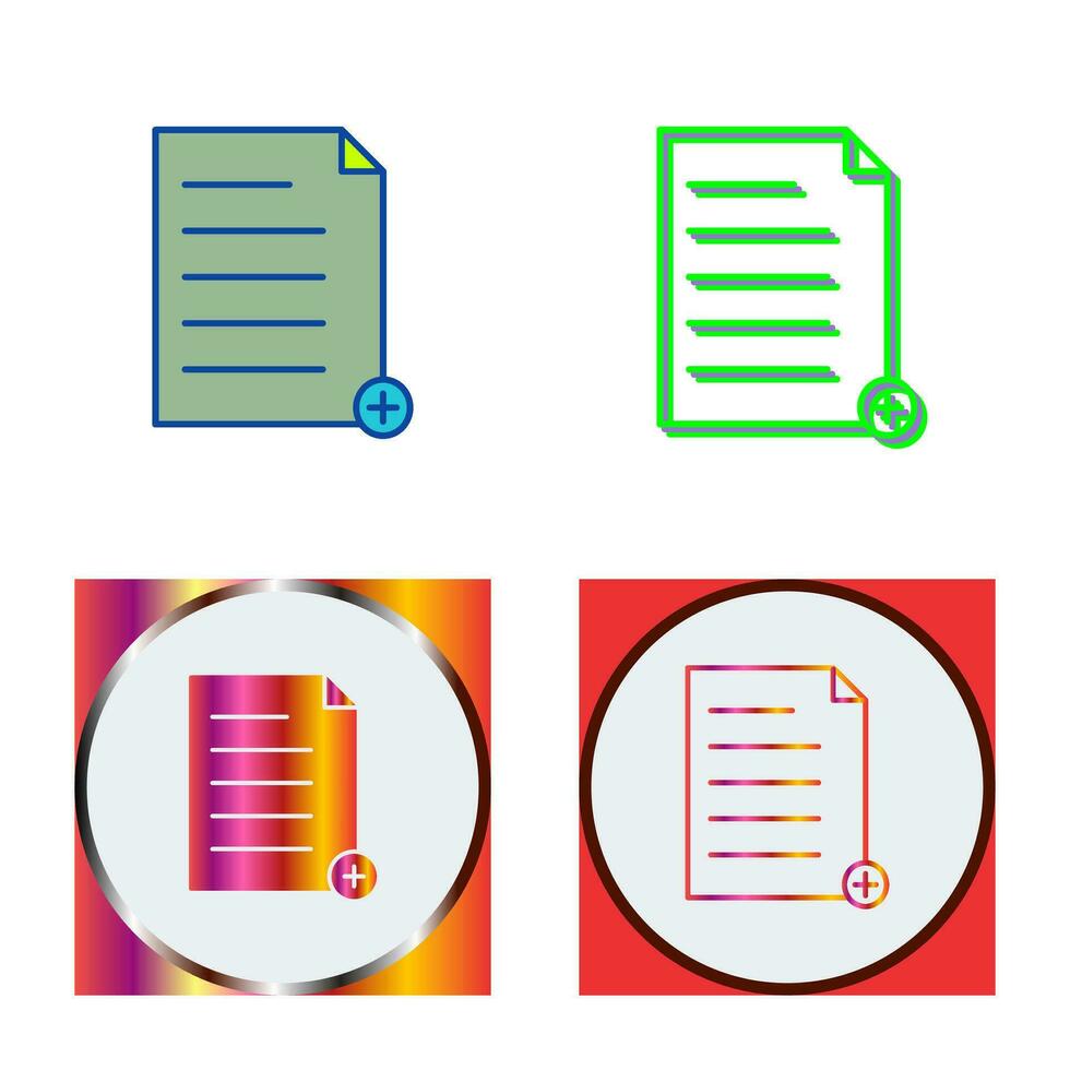 Unique Add File Vector Icon