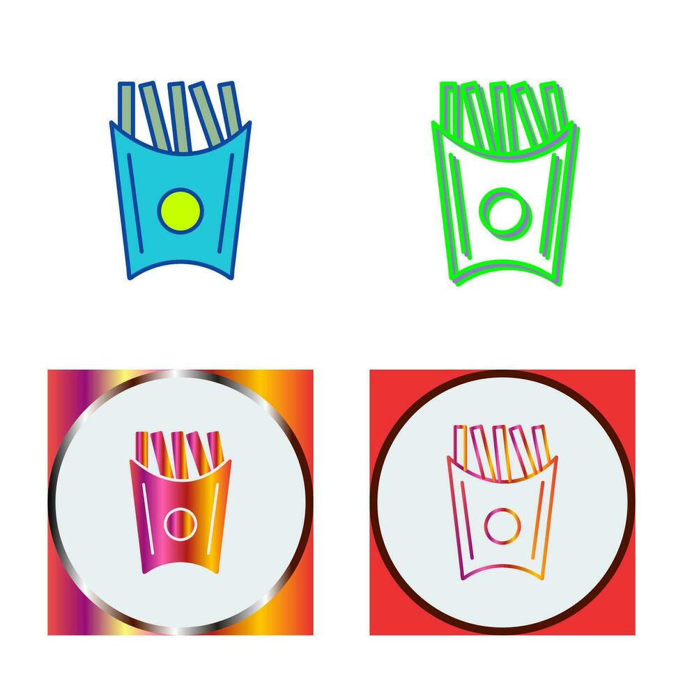 icono de vector de papas fritas único