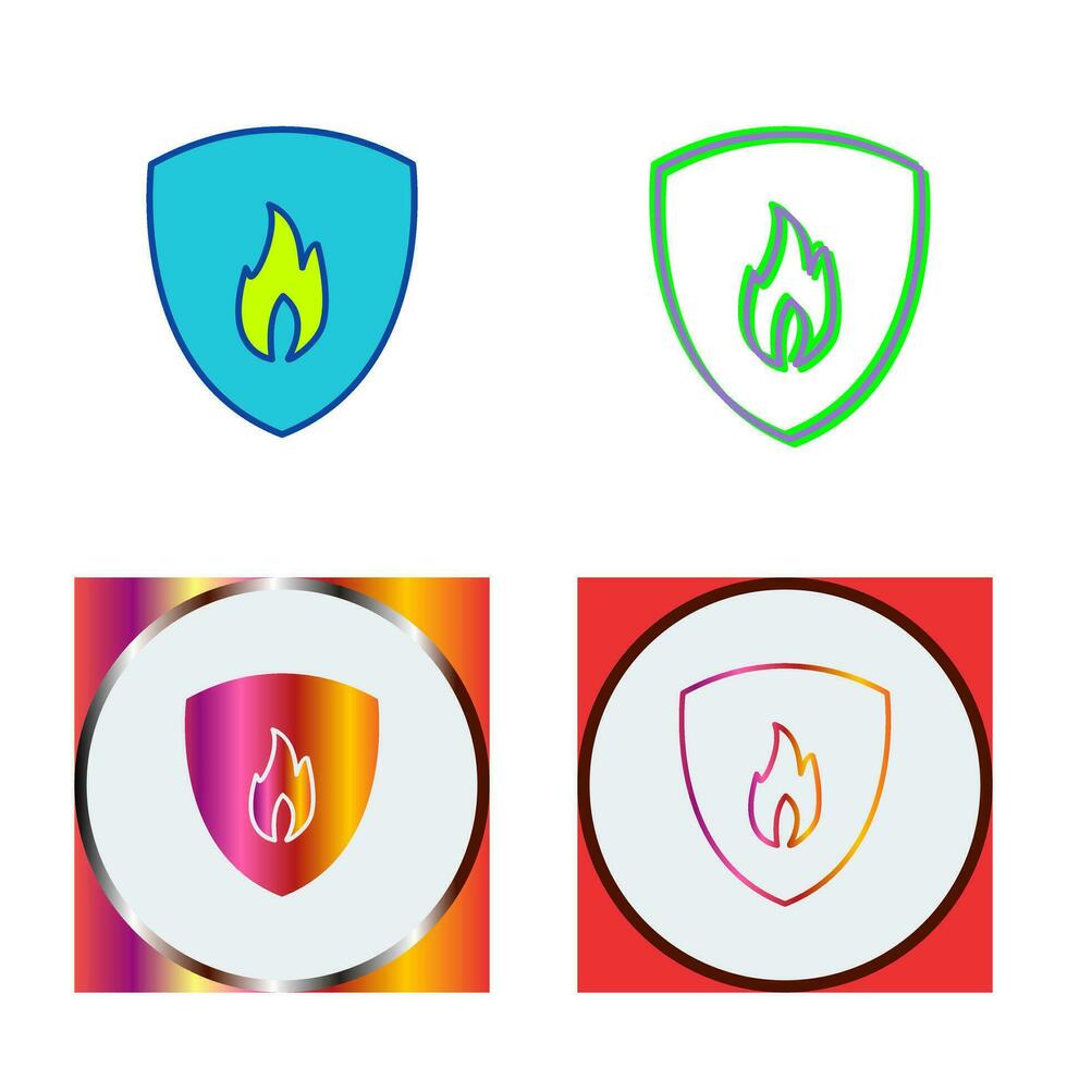 icono de vector de escudo de fuego único