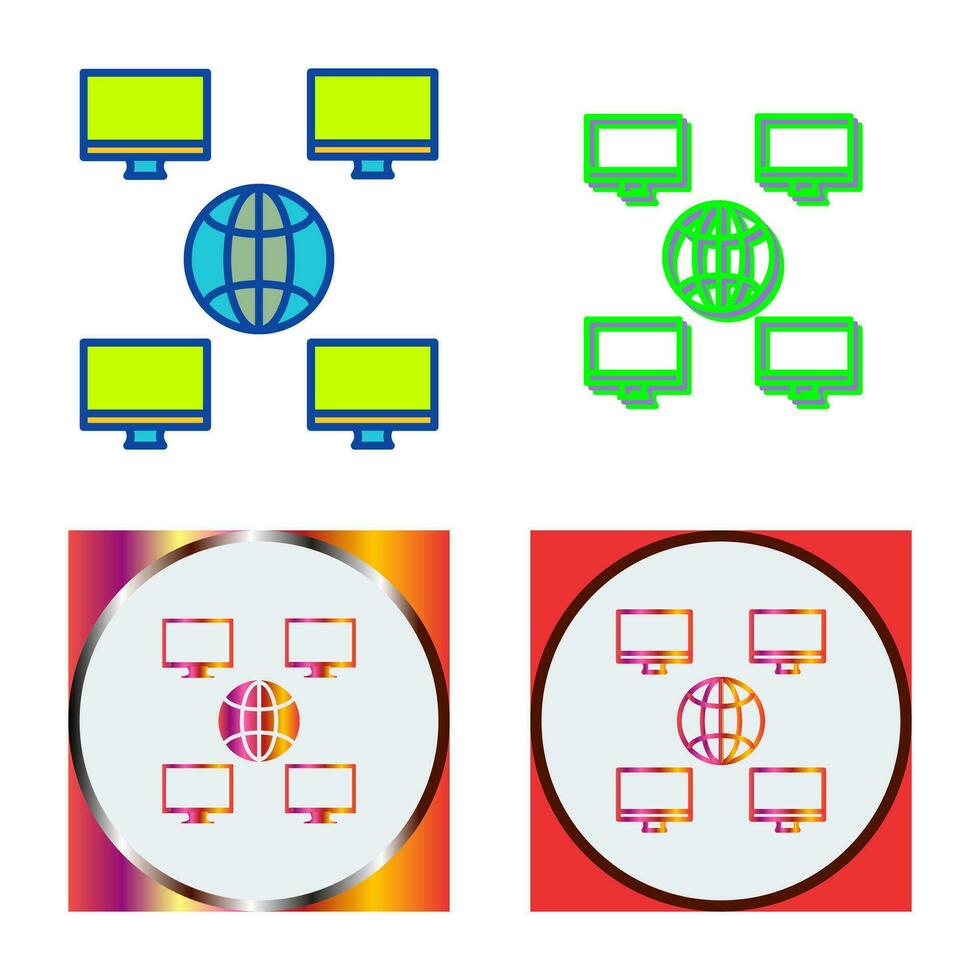Unique Company Network Vector Icon