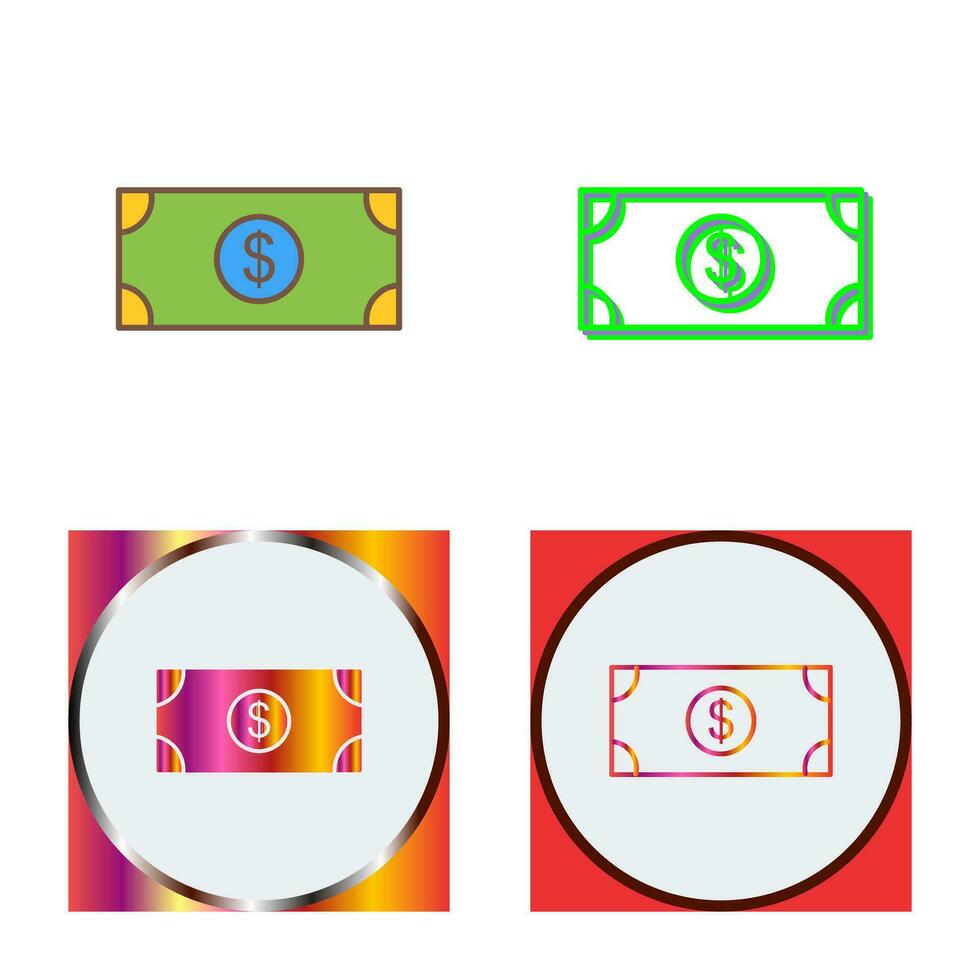 icono de vector de billete de dólar