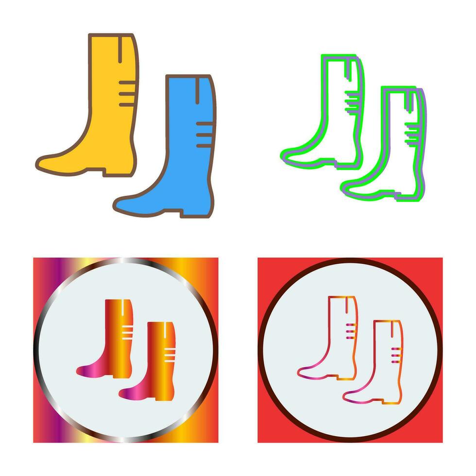 icono de vector de botas de jardinería