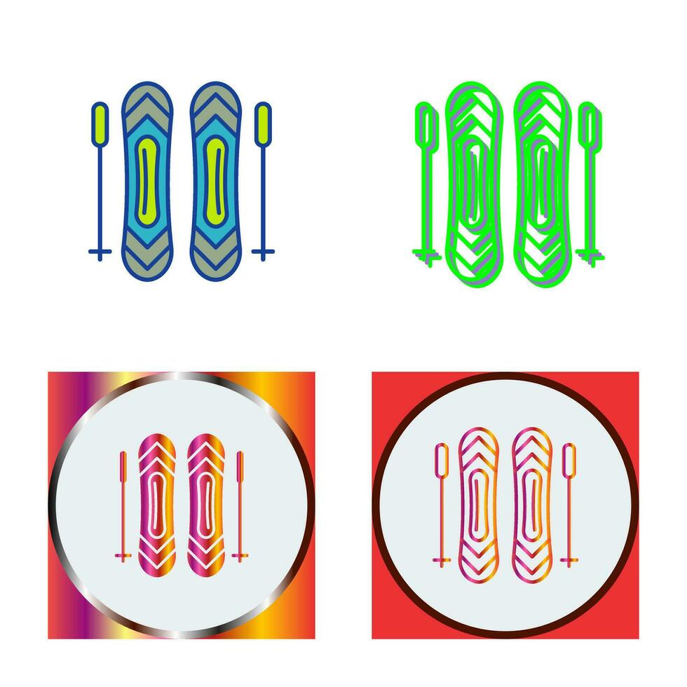 icono de vector de bastones de esquí