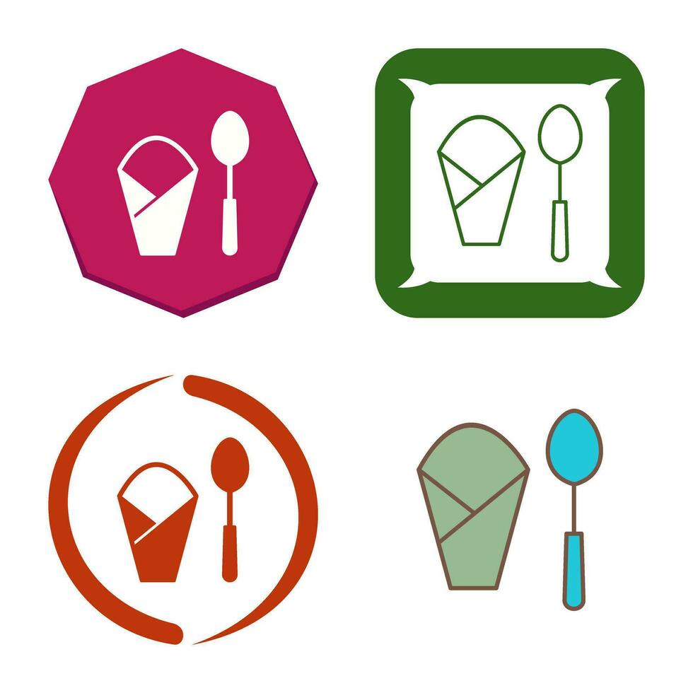 Spoon and Napkin Vector Icon
