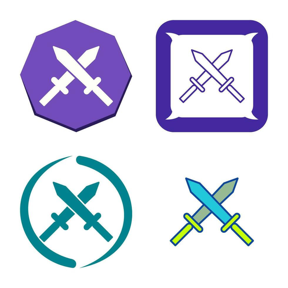Unique Two Swords Vector Icon