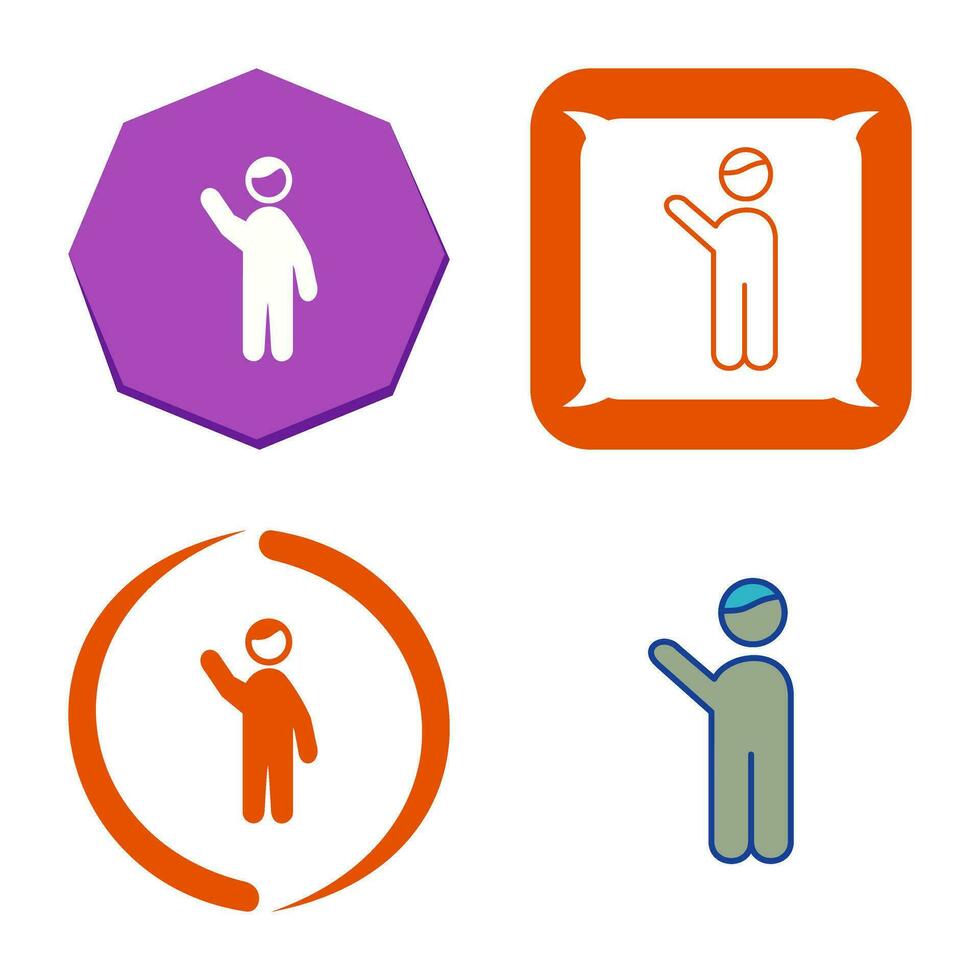 Waving to people Vector Icon