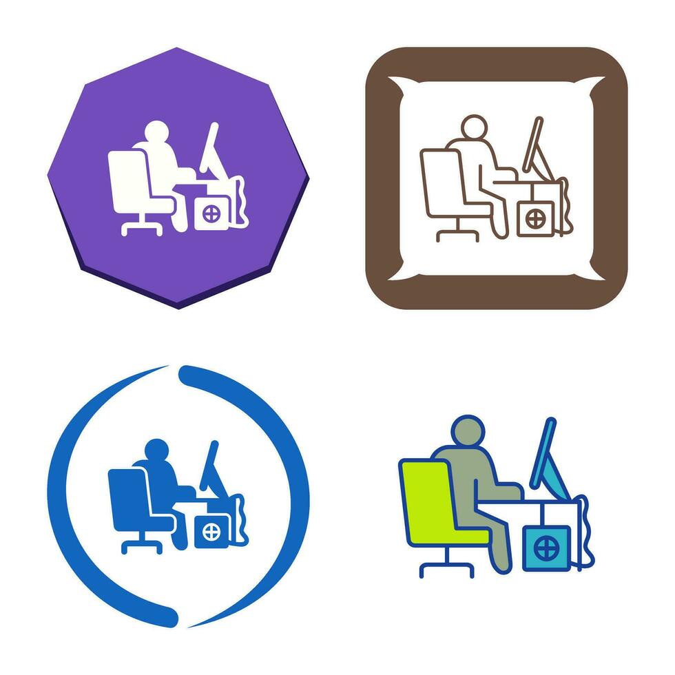 Computer Worker Vector Icon