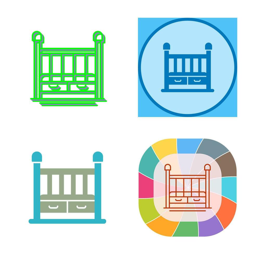 Baby Crib Vector Icon