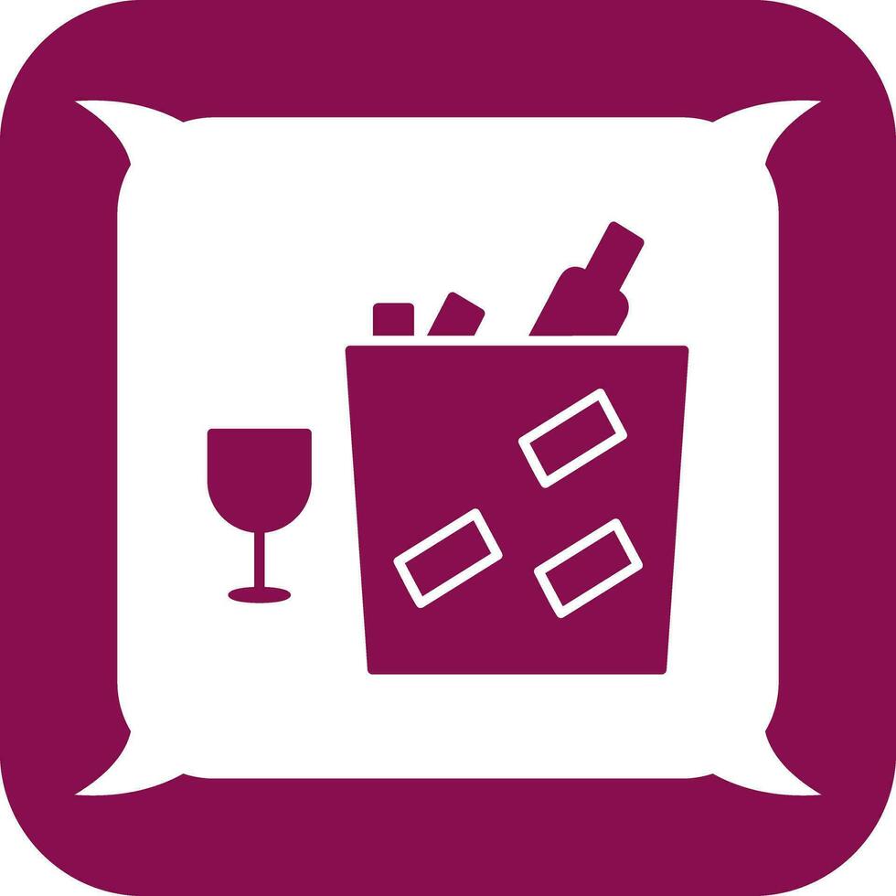 Unique Wine Bottle in Ice Vector Icon