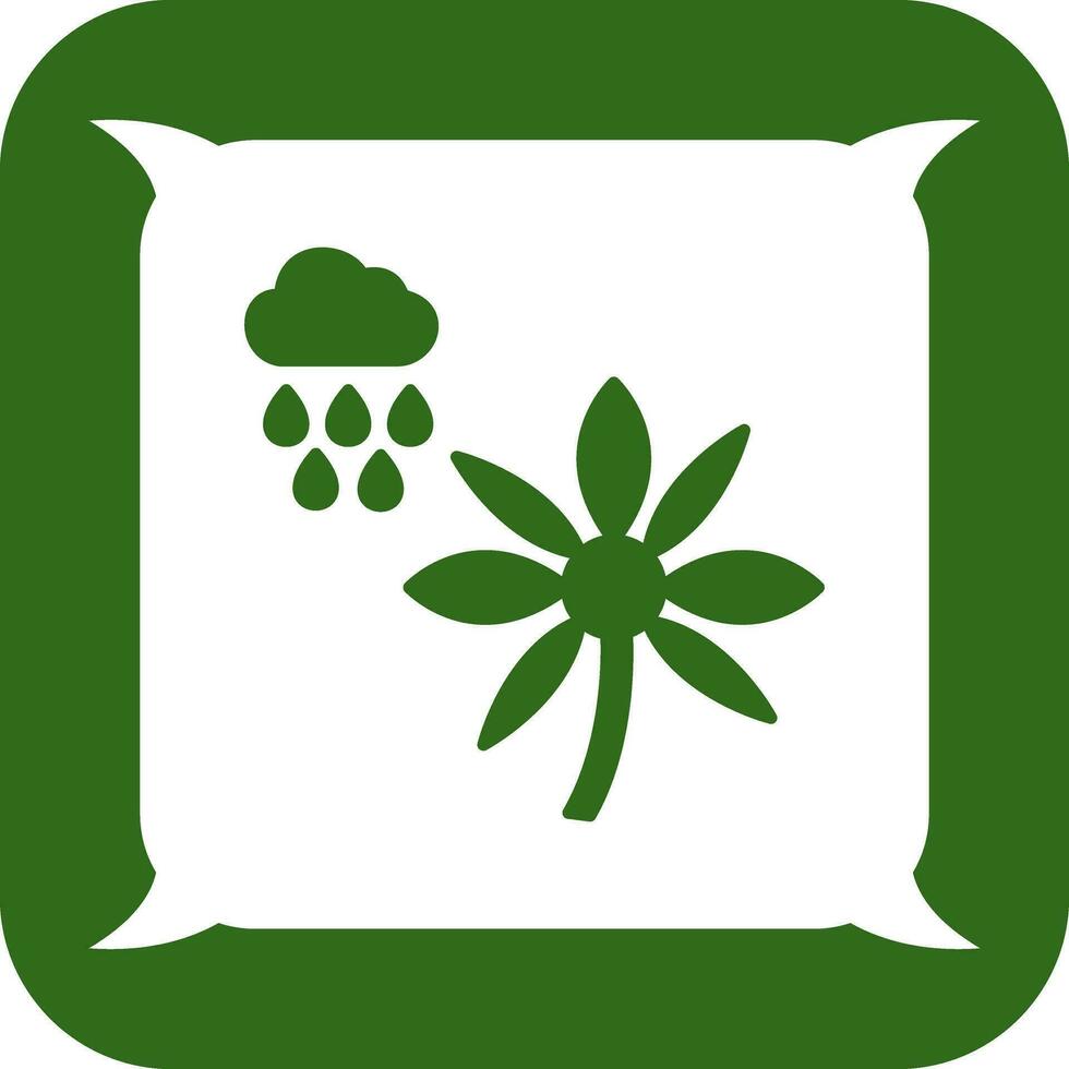 Flower with rain Vector Icon