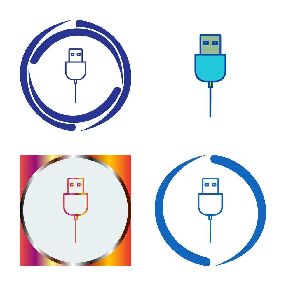 icono de vector de cable usb único