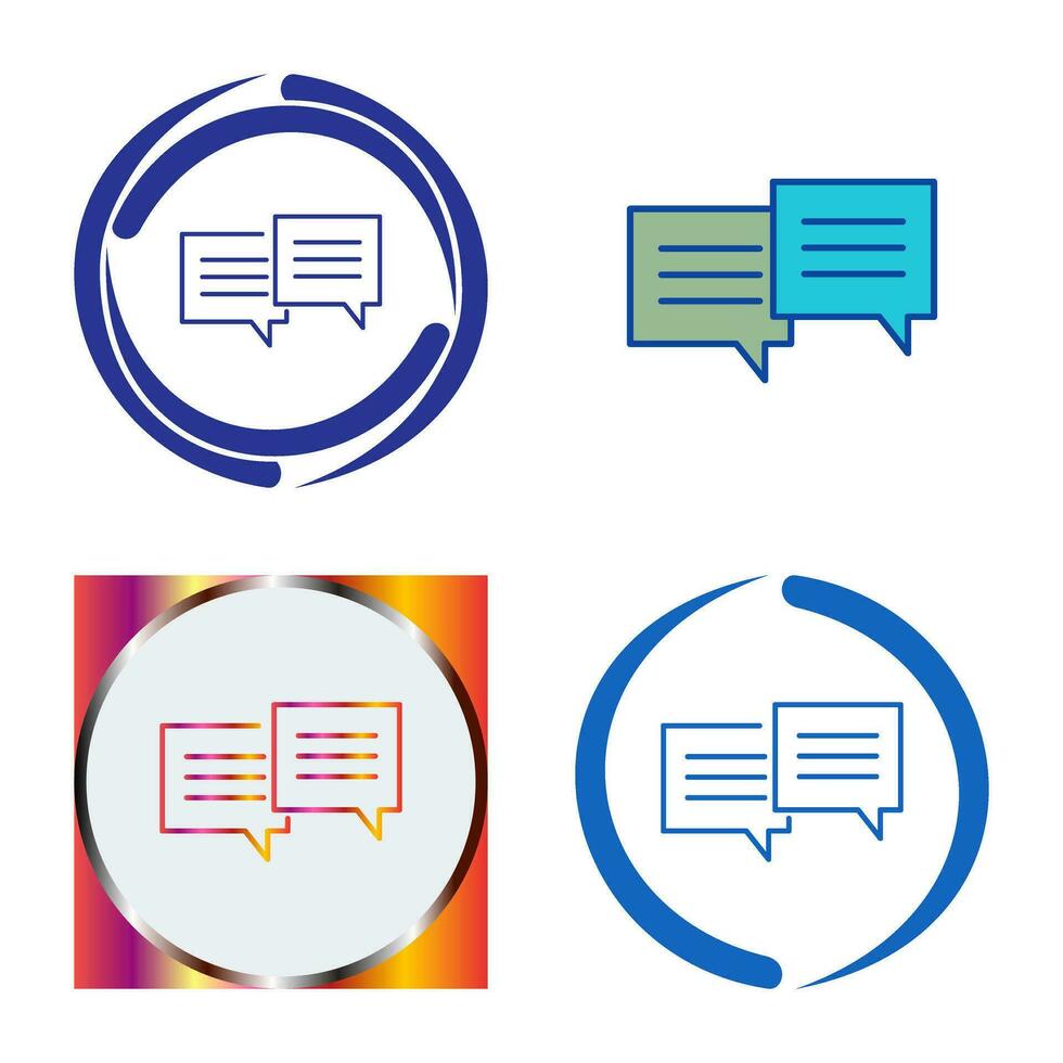 Unique Two Chat Bubbles Vector Icon