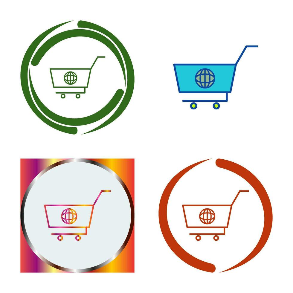 Unique Global Shopping Vector Icon