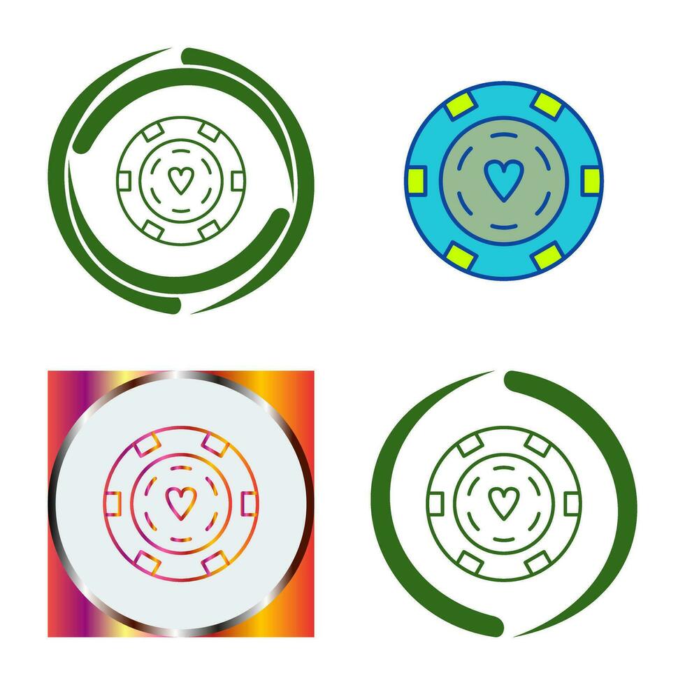 Unique Poker Chips Vector Icon