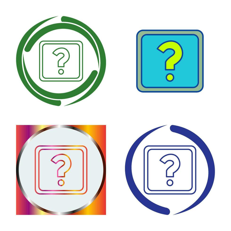 Unique Question Mark Vector Icon