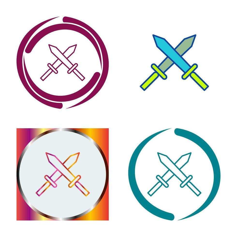 Unique Two Swords Vector Icon