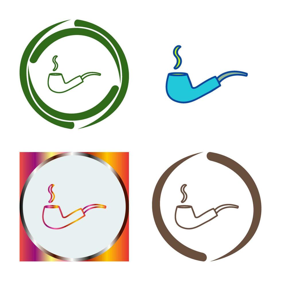 Unique Lit Smoking Pipe Vector Icon