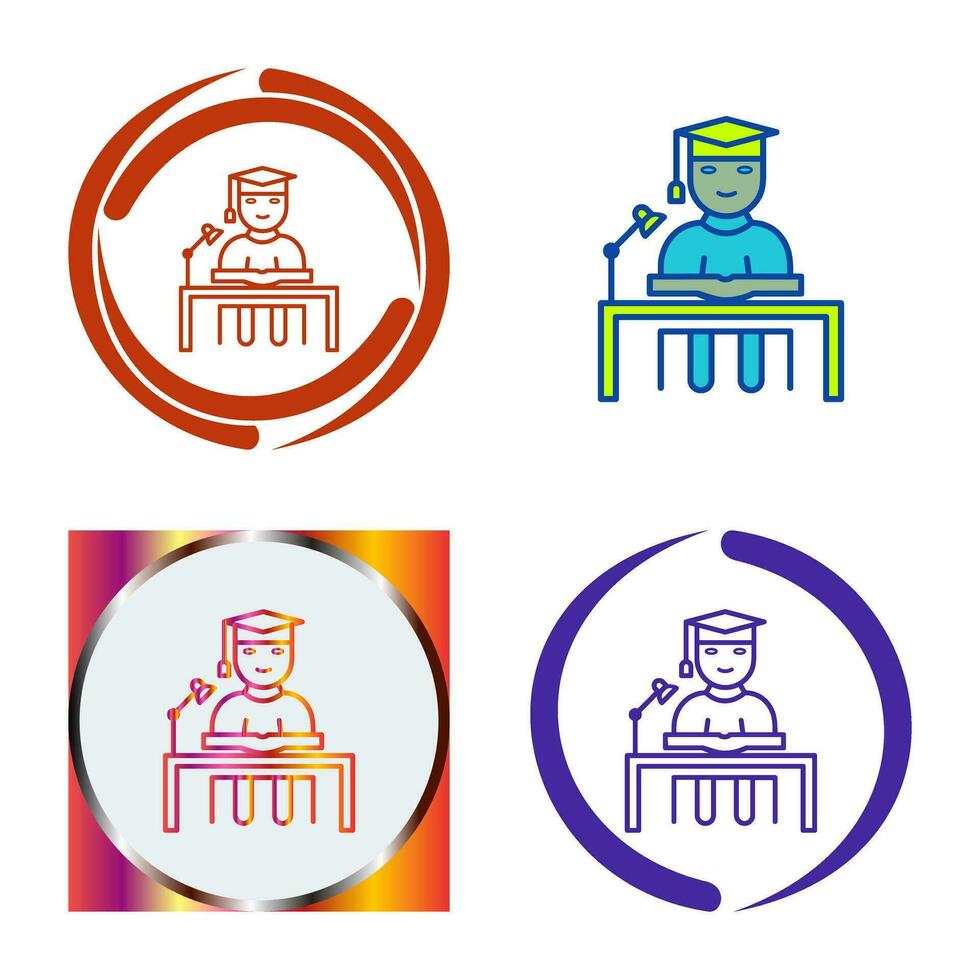 Unique Studying on Desk Vector Icon